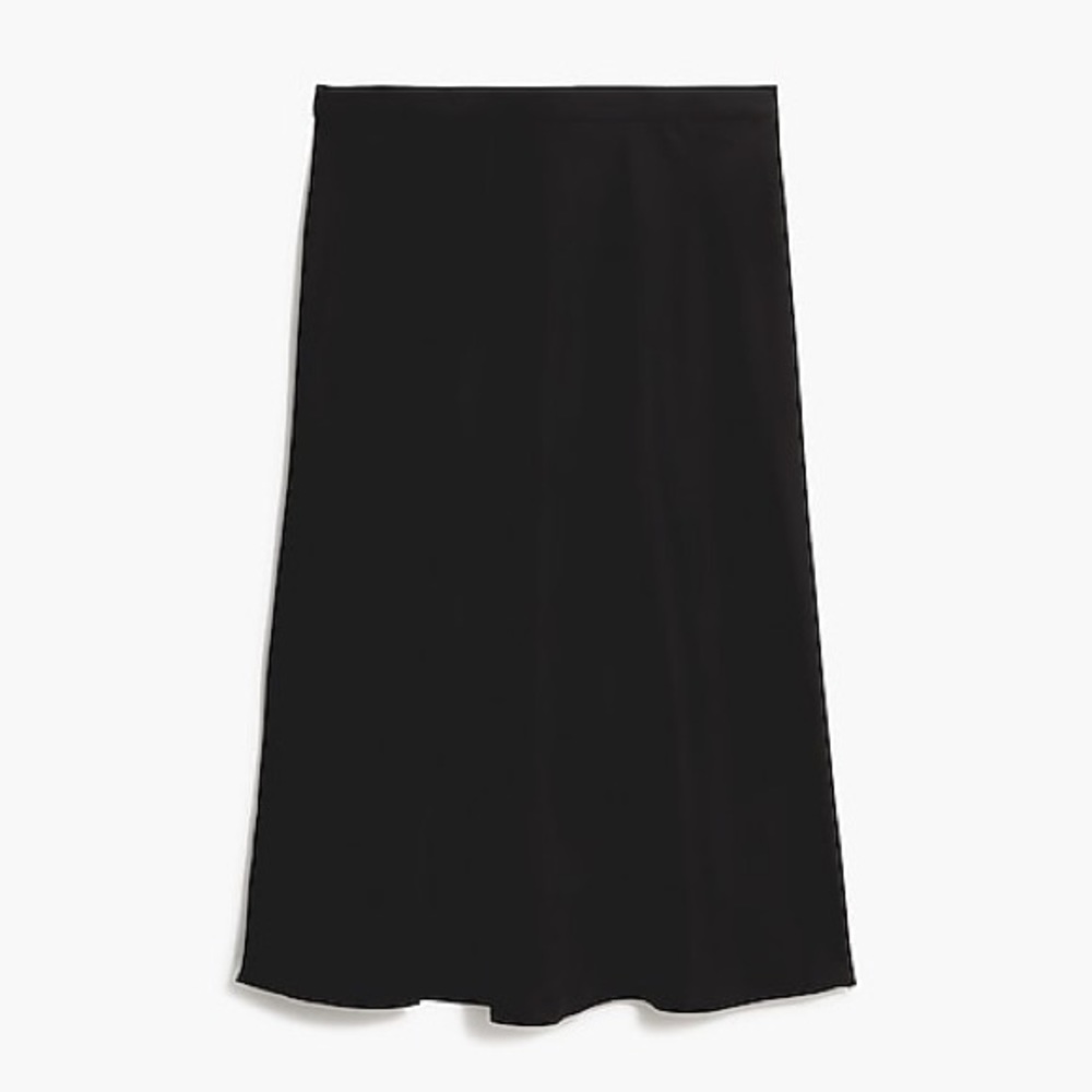 NWT Satin Midi Skirt Black J.Crew size XS